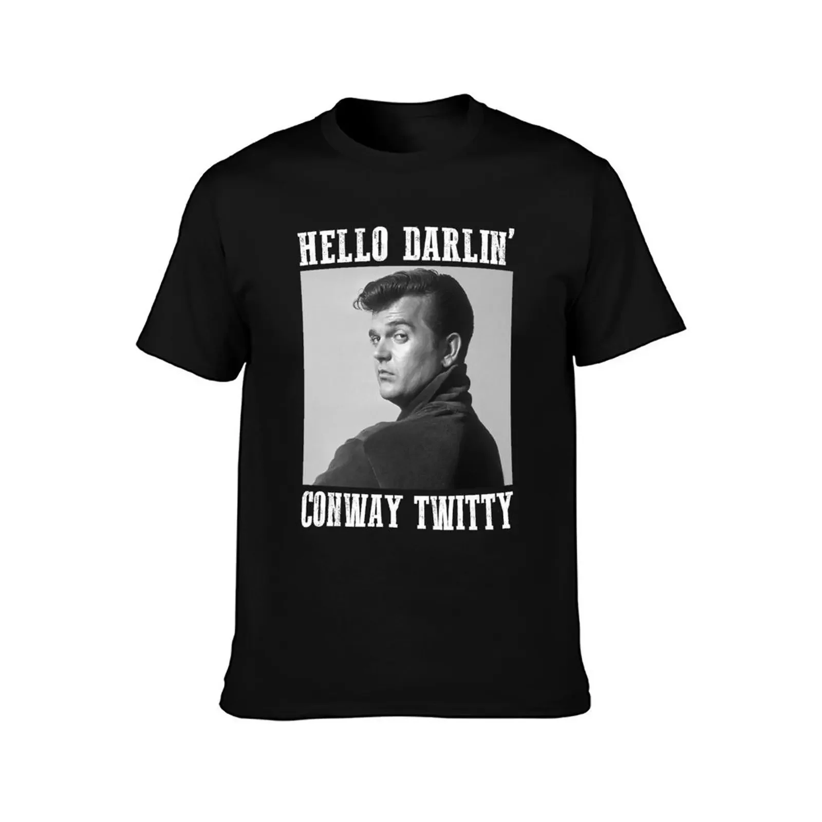 Conway Twitty-T-shirt pour homme, vêtement d'été, motif Hello Darlin' Country Legend FanArt, avec médication