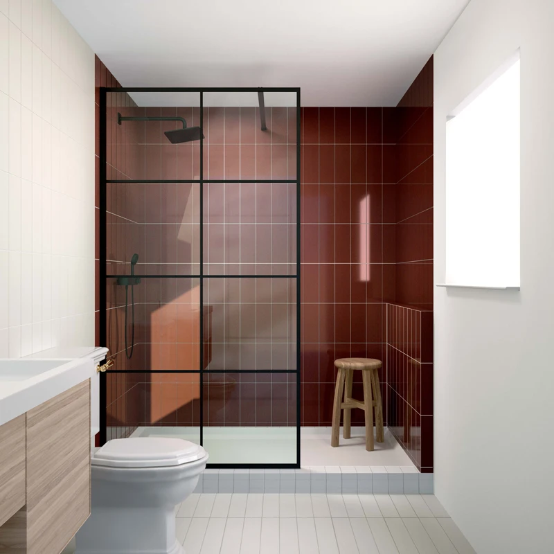 Wetroom Frameless 8mm Easy Clean Glass Walk-In Shower Screen Panel Bathroom Walk In Shower Door Enclosure