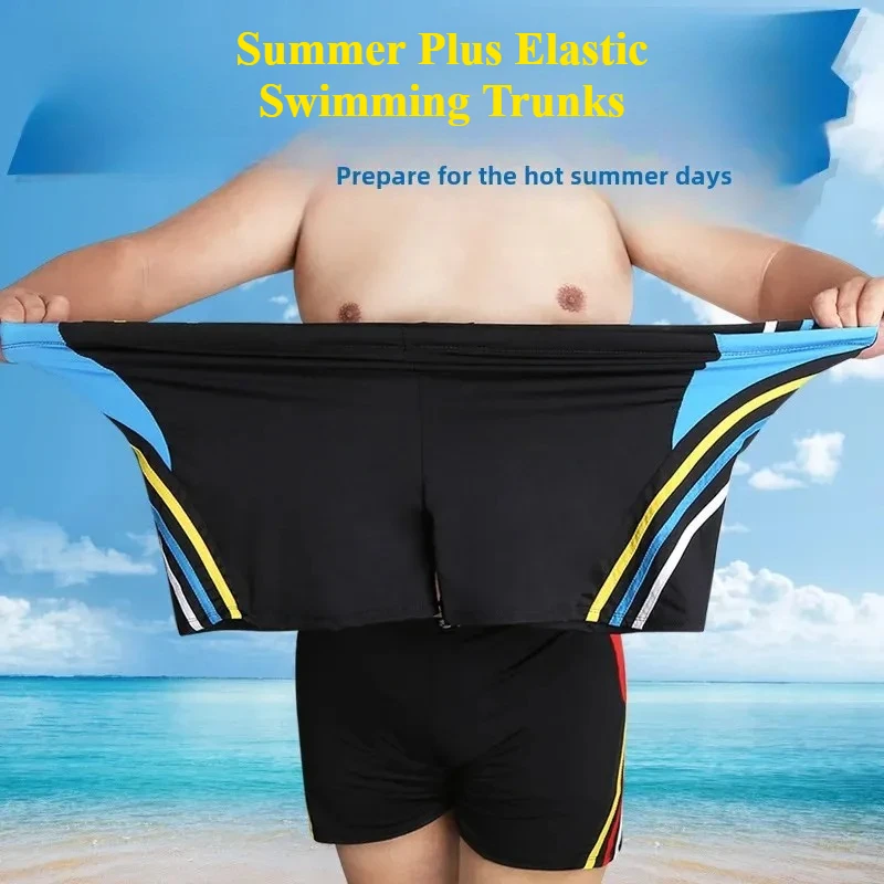 

Мужские дышащие эластичные плавки с большой талией 3XL, свободные пляжные шорты, плоский угол, защита от смущения, вне спортивная одежда