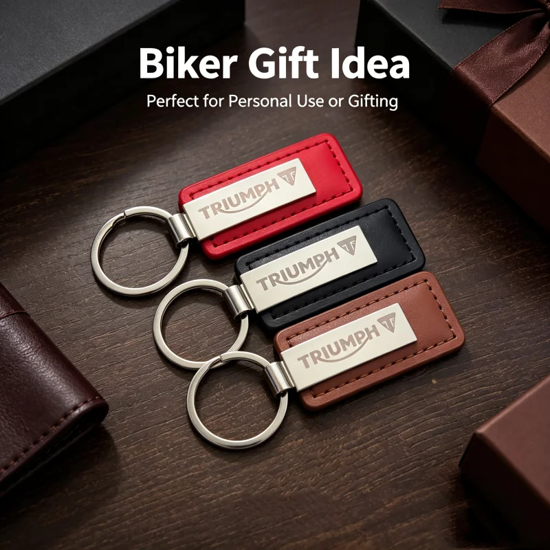 Motorcycle KeyChain Triumph logo Phone Lanyard Durable Key Strap Leather Motorcycle Keyring  For Triumph