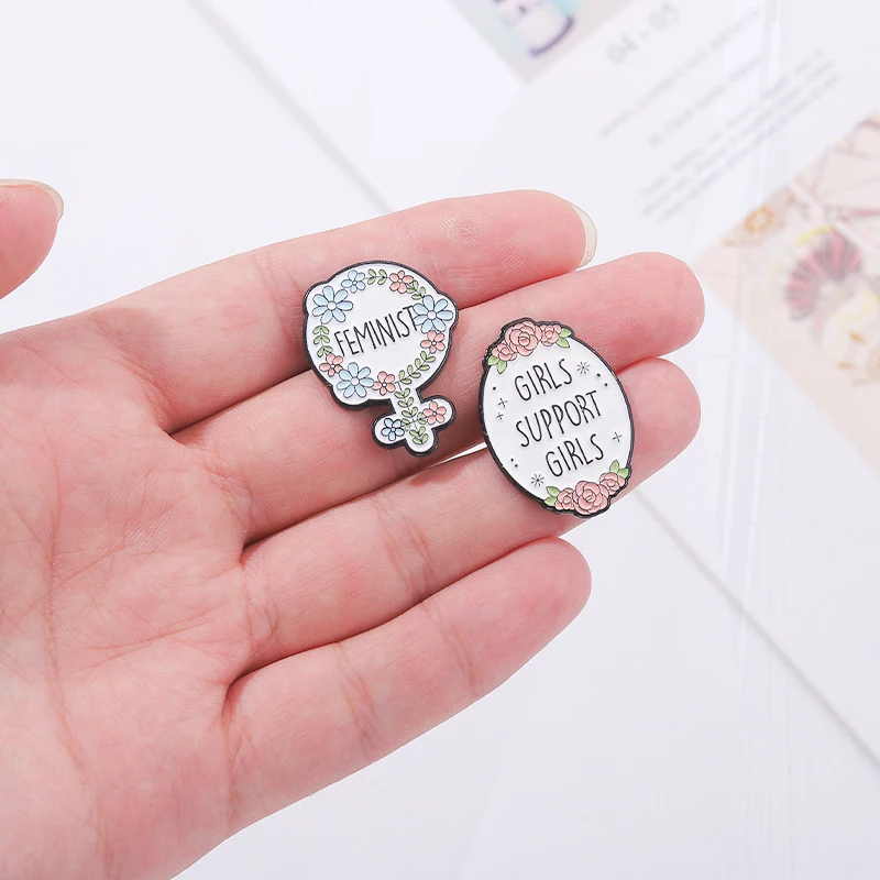 Self Love The Future is Female Lapel Badges Quotes Jewelry Gift for Friends Girl Power Enamel  Brooch Custom Feminism Pines