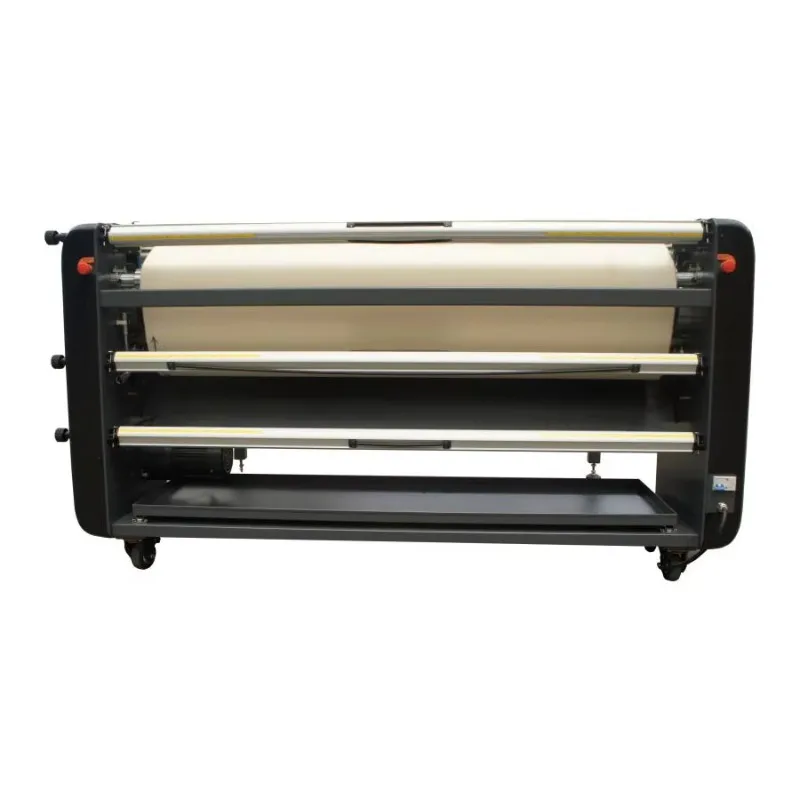 Roll-to-roll large format heat transfer machine for making samples (oil changer)