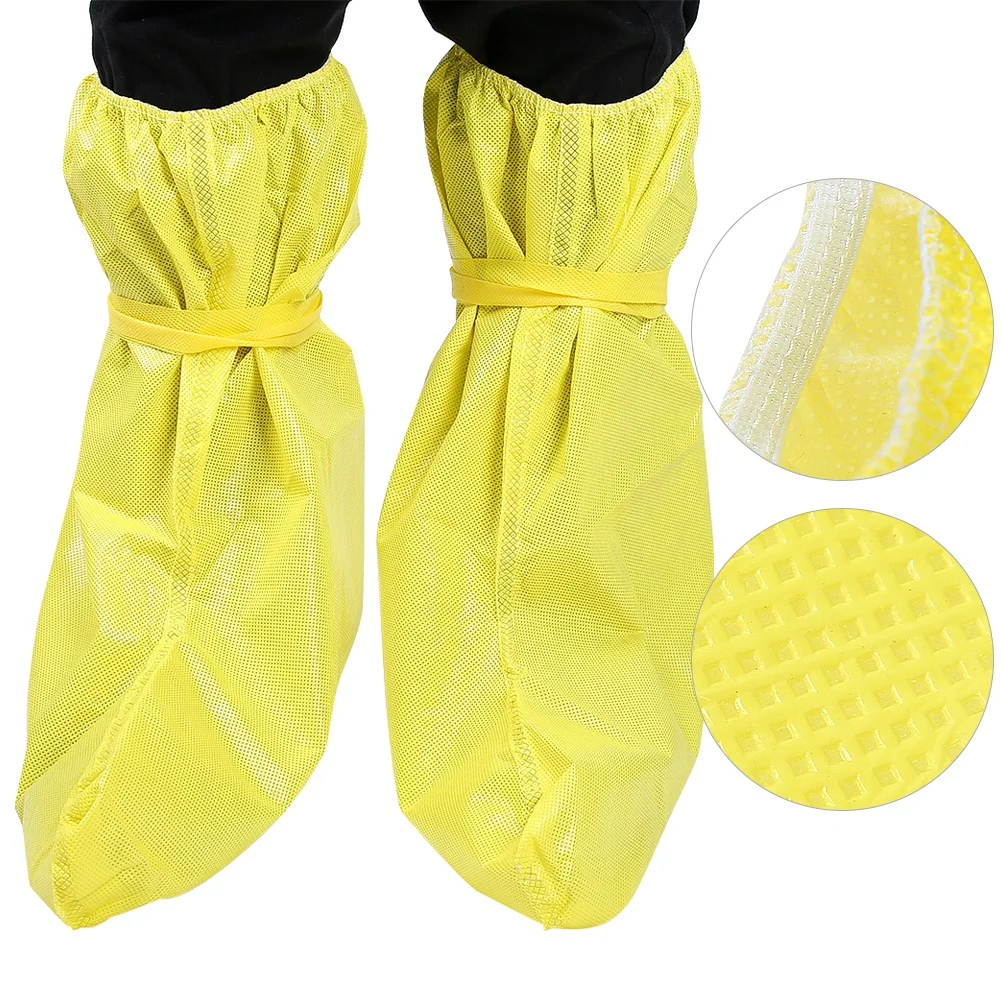 Chemical Safety Boot Shoe Covers Waterproof Dustproof Anti Static Yellow High Visibility for Industrial Lab Protection Yellow