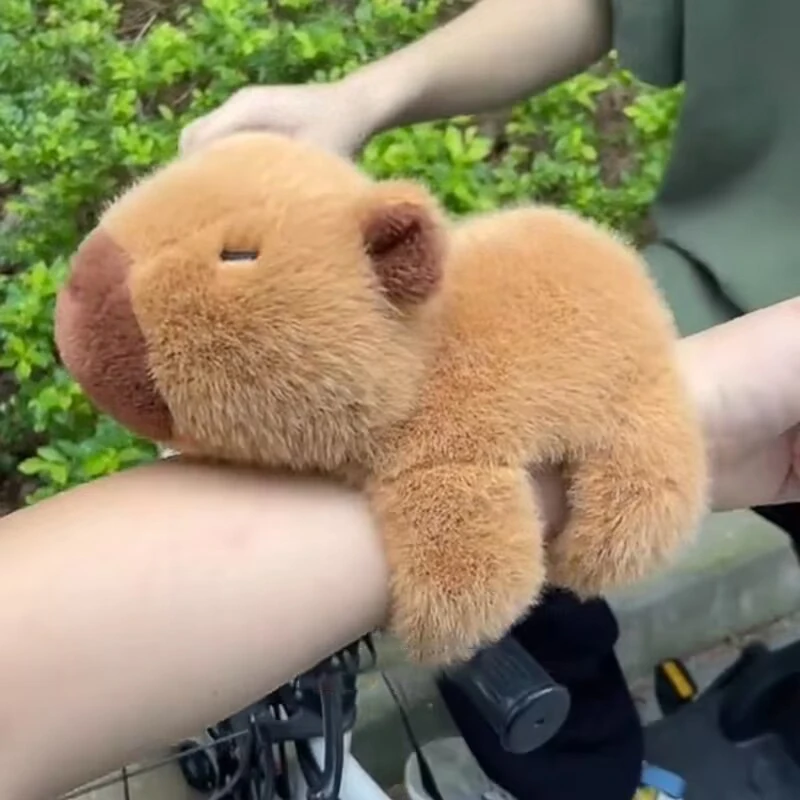 

Capybara Doll Snap Ring Bracelet Wrist Lying Down Doll Cute Plush Toy Ugly Cute Doll Accessory
