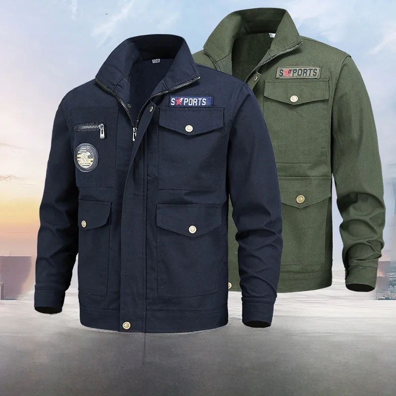 

Men's Workwear Long Sve Cotton Jaet Thin Model Welding Anti-Heat Labor Protection Outerwear for Construction Site