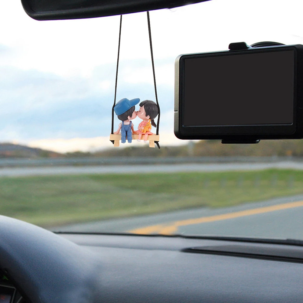 

2 шт., милые внутренние украшения, подвеска из смолы, декор, прочный забавный дизайн, аксессуар для пары для девочек и мальчиков, подвесное зеркало заднего вида