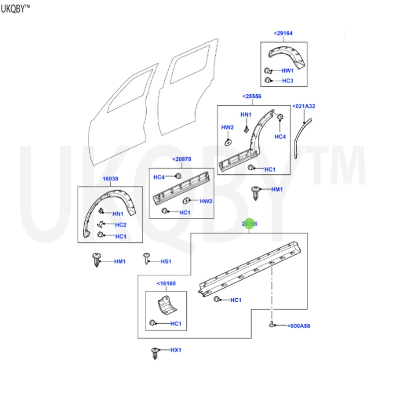 Insert strip sealing gasket Insert strip assembly - mudguard DGP500480PCL DGP500490PCL