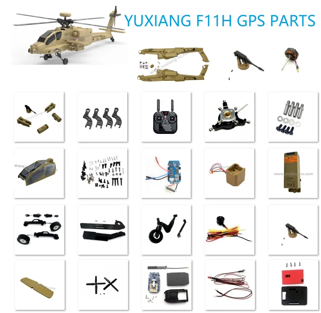 YUXIANG F11H Helicopter Spare Parts: Servos frame, shaft,motor motherboard ESC taill blades main blade landing skid LED linkage