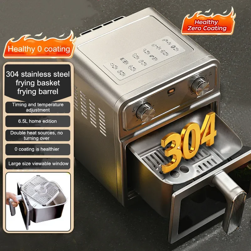 6.5L Dual Heat Source Visible Window Oven Commercial & Home Baking with Internal Light 360° Heat Circulation for Perfect Baking