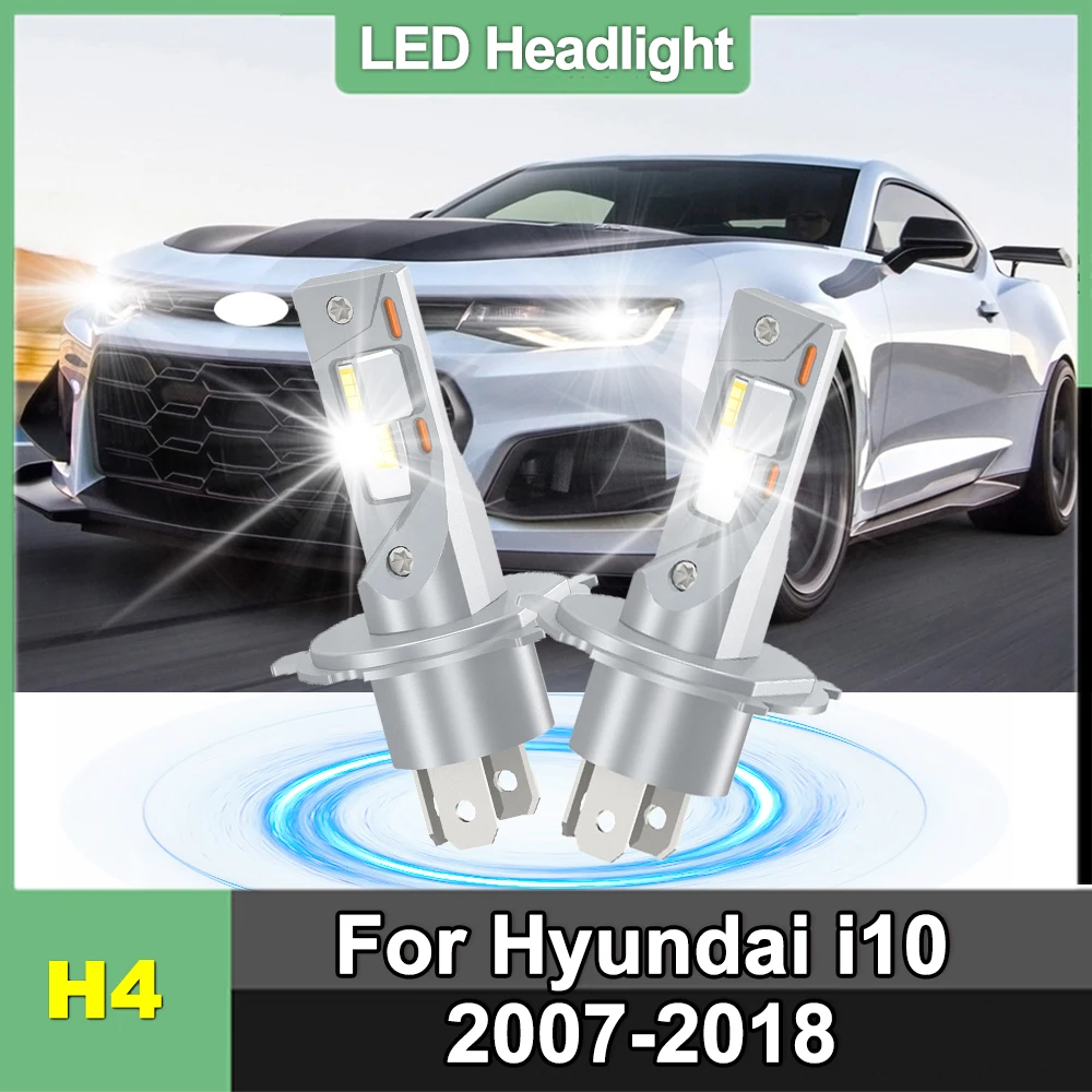 

For Hyundai i10 2007-2018 H4 Hi/Lo Beam LED Headlamp Bulbs 20000LM Auto Light 6000k White 3570 CSP Chips