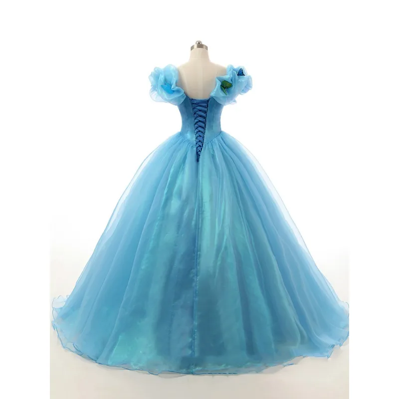 Vestido de noite azul 2025 novo estilo qi di tamanho grande comércio exterior exportação vestido de casamento saia pong moda princesa saia