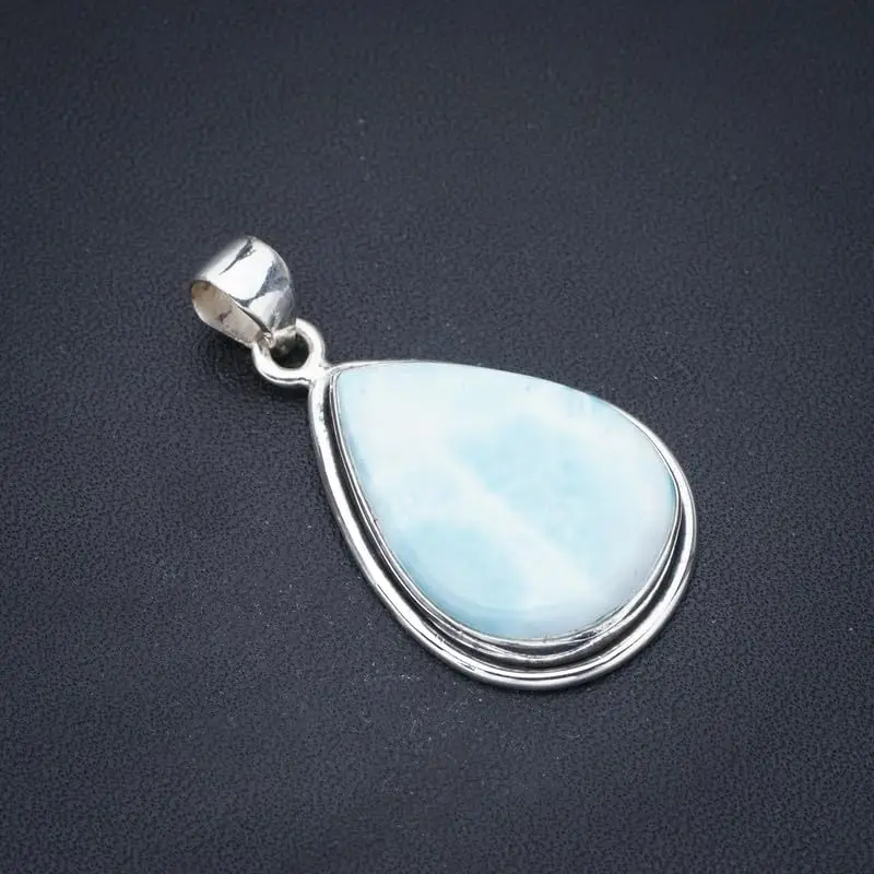 StarGems® Natural Larimar Handmade 925 Sterling Silver Pendant 1.5