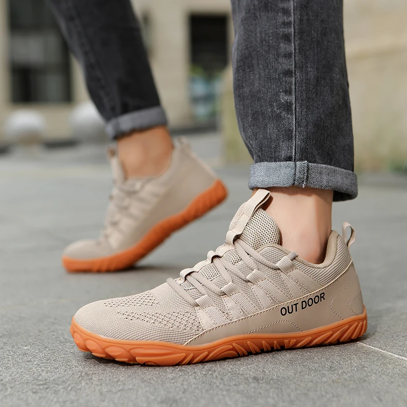 جديد للجنسين أحذية أوسع تنفس شبكة الرجال حافي القدمين أحذية واسعة الأصابع العلامة التجارية الشقق لينة صفر قطرة وحيد أوسع تو أحذية رياضية حجم كبير