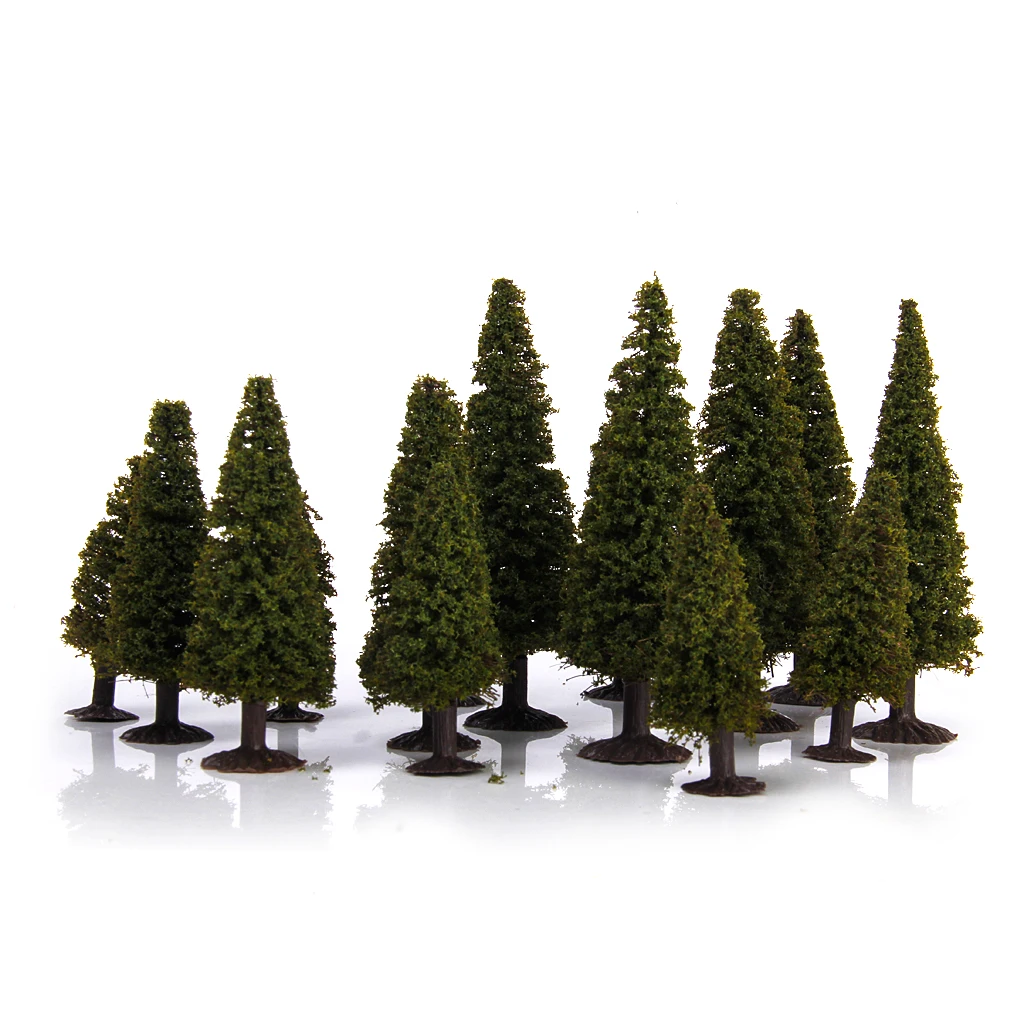 

15pcs Cedar Trees in PV Train Wargame Architecture Landscapes HO N