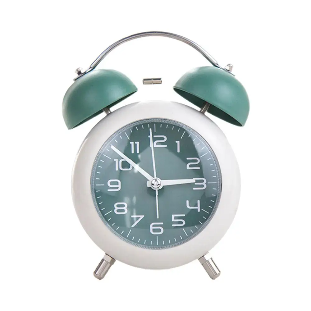 Alarm Clockbedside Tables And Desks Elegant Appearance For Home Decoration Creative Student Metal Bell Clock Alarm B9O8