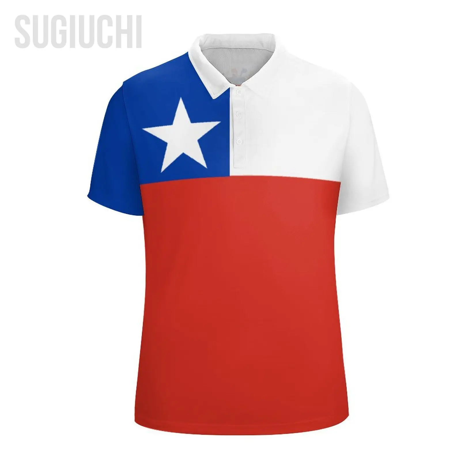 Unisex Polo Shirt Chile Flag 3D Print Man Polo Fashion Clothing Tracksuits Short Sleeves