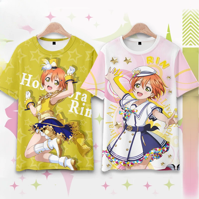 

Anime LoveLive! Love Live Hoshizora Rin 3D Print T Shirt Women Men Summer O-neck Short Sleeve Funny Tshirt Graphic Tees Cosplay