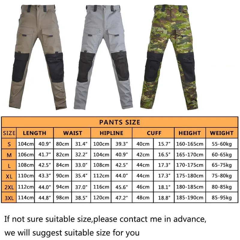 HAN WILD Combat Pants Climbing Clothing Hiking Airsoft Tactical Hunting Trousers Camouflage Pants Outdoor Cargo Pants Camping