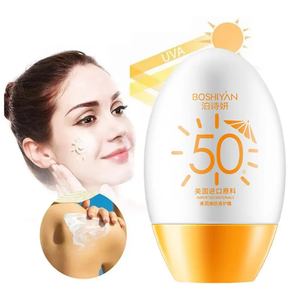 Mencerahkan tabir surya SPF 50 musim panas menyegarkan pelindung kulit tabir surya UV tubuh Perawatan anti krim pelembab memutihkan wajah matahari M3K0