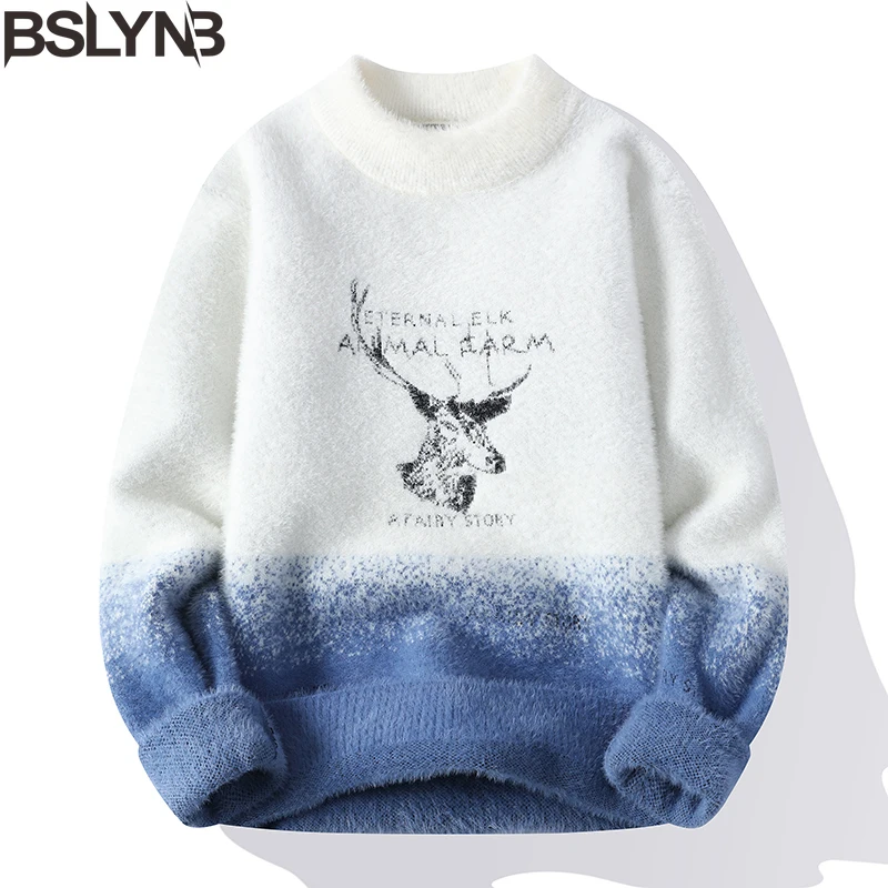 Fashion Winter Sweater Men's Slim Fit Knitted Sweater Male Turtleneck Jumper Pullover Clothing