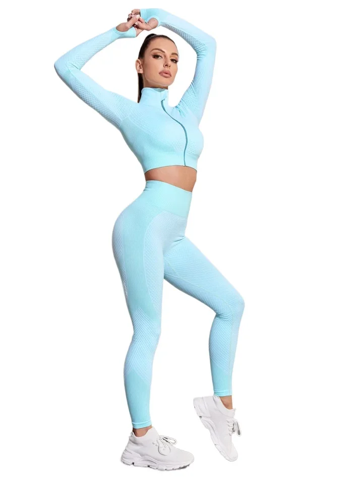 Sports yoga clothes running fitness quick-drying long-sleeved trousers suit women