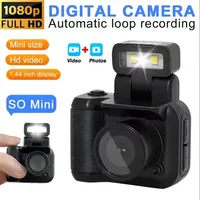 128G Mini Camera with Screen HD 1080p Portable Video Recorder with Flash Light Battery Dock Retro Ultra Compact Digital Camera