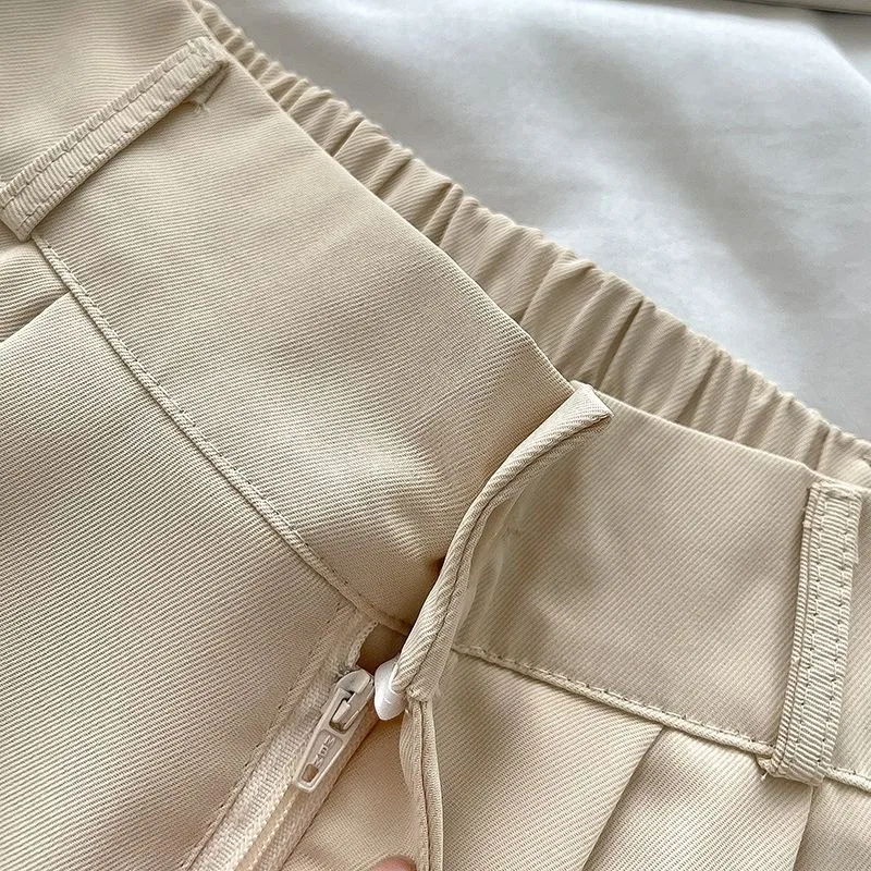 JOEVILU Women's High Waist Straight Ankle Pants Summer Minimalist Office Pants Fluid Silky Tapered Trouser Multi Options Clothes