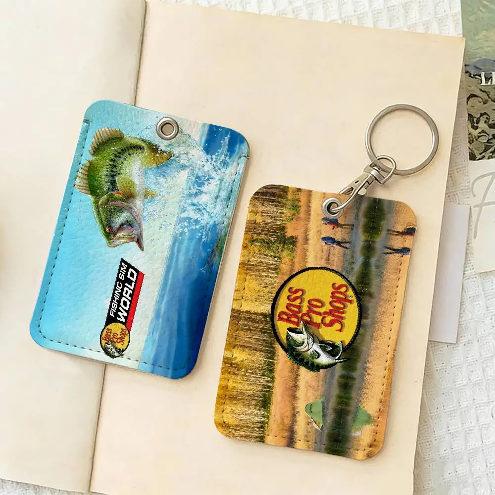 Porta Tarjetas Personalizado de la Marca de Pesca Bass-Pro-shops, Apto para Chicas, Porta Tarjetas de Identificación, Porta Credenciales para Mujeres, Llavero