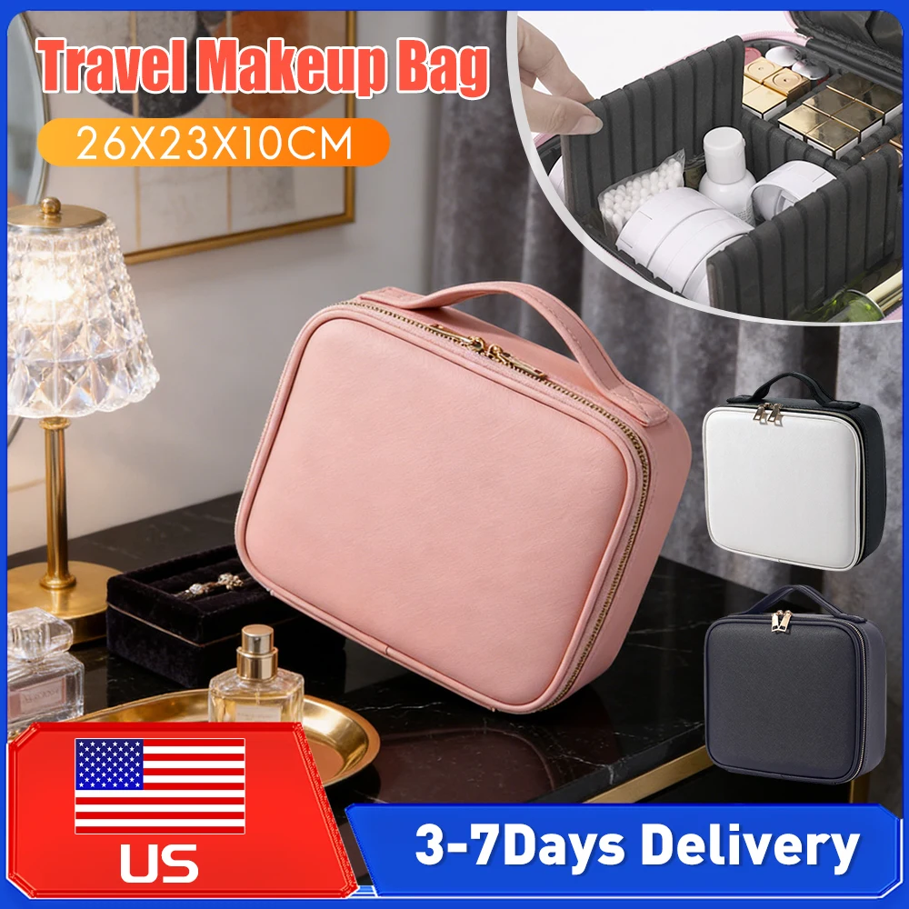 

Нейлоновый косметический кейс-органайзер с регулируемыми разделителями для женщин, художников, для хранения украшений и косметики в путешествиях 2026 ﻿