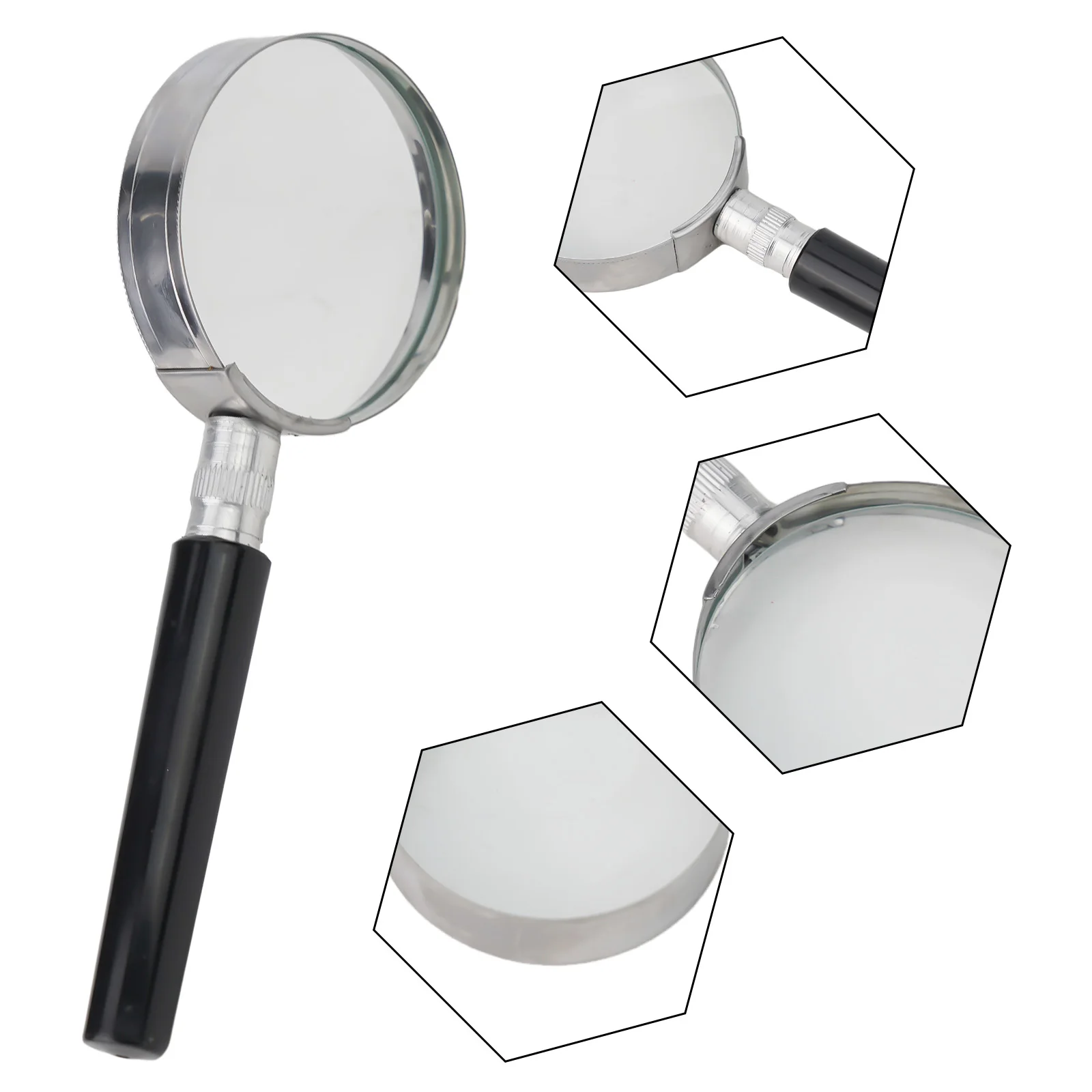Practical Magnifier Compact 2inch Glass Handle Handheld Lightweight Magnification Magnifier Magnifying Practical