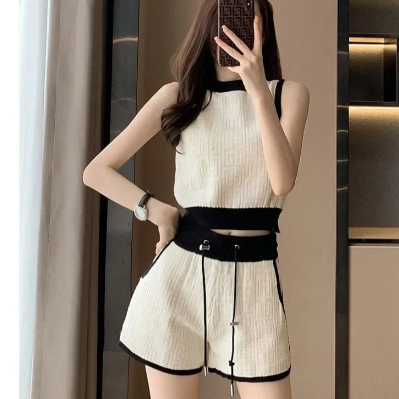 Short Sets for Women 2 Pieces Tracksuit Summer New Woman Shorts Novelties Features Matching Clothing Trend 2024 Top and Bottom