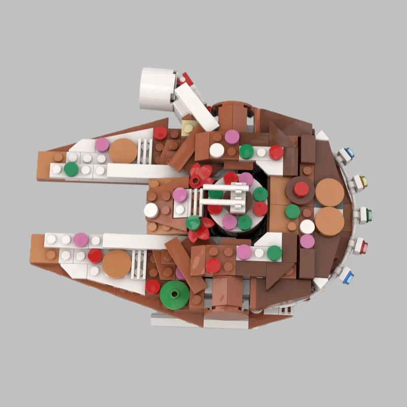 Blocos de construção de nave espacial de Natal - Kit de modelo criativo DIY, brinquedo educacional STEM para crianças e adultos, coleção de presentes de feriado