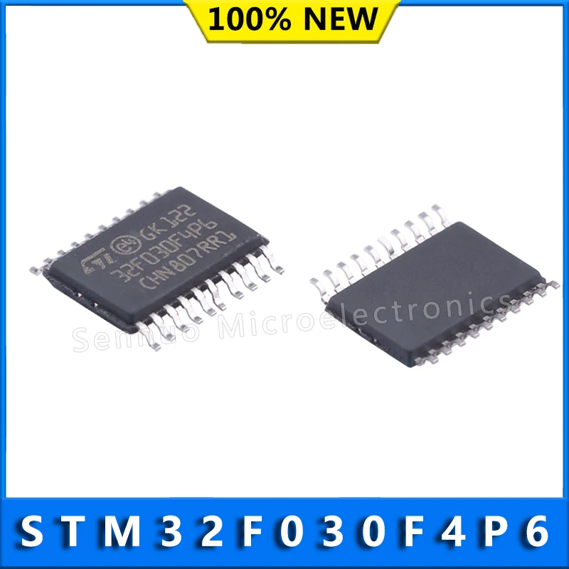 1 قطعة STM32F030F4P6 20TSSOP الذراع ®   كورتيكس ® -M0 STM32F0 متحكم IC 32 بت أحادي النواة 48 ميجا هرتز 16 كيلو بايت (16 كيلو × 8) فلاش 32 بت 16 كيلو بايت