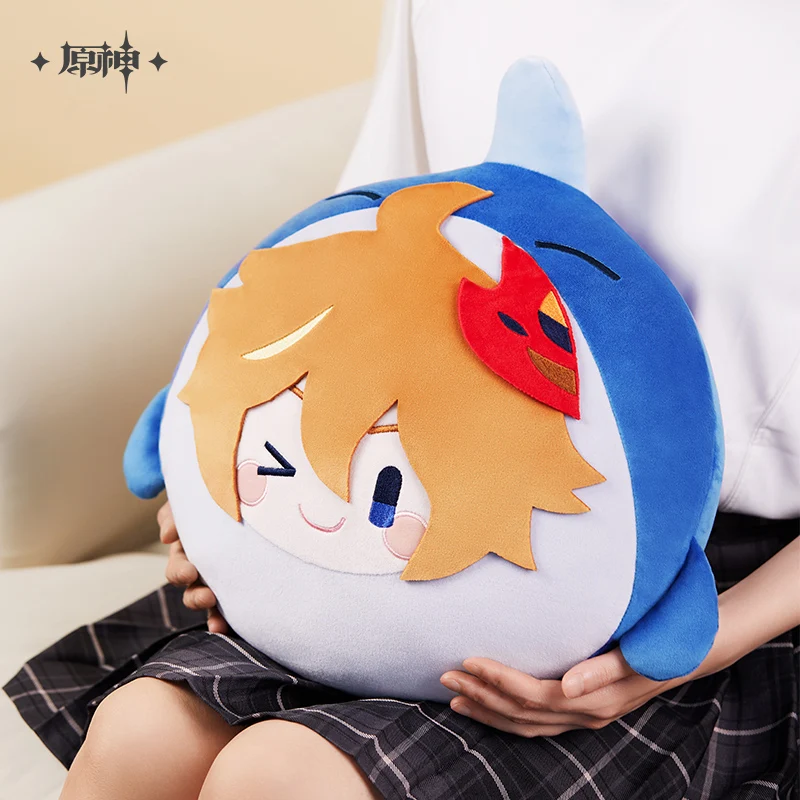 

Official Genshin Impact Teyvat Zoo Soft Throw Pillow Wriothesley Diluc Tartaglia Stuffed Anime Cosplay Props Doujin Xmas Gift
