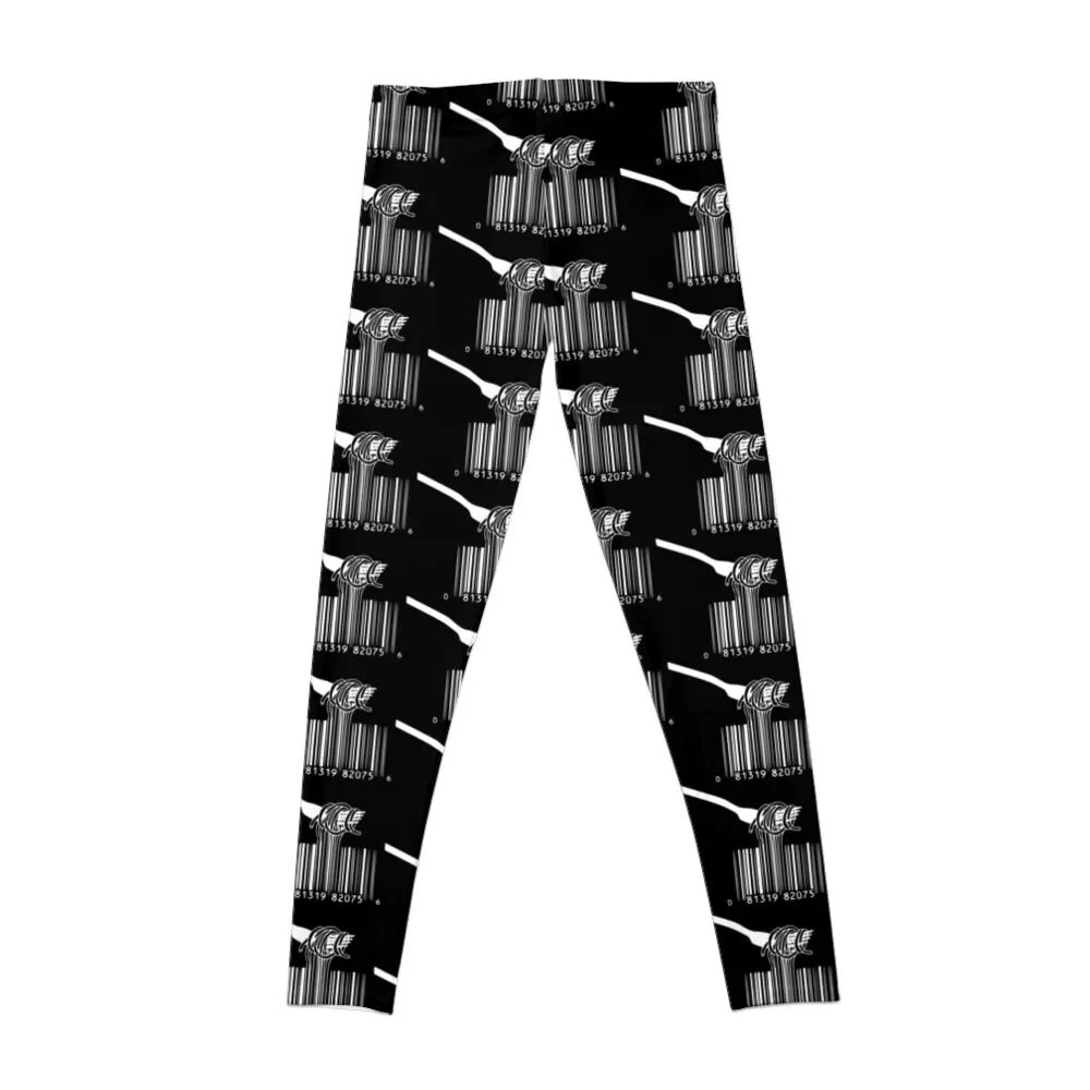 barcode fork spaghetti Leggings Women's sports Fitness's gym clothes Womens Leggings