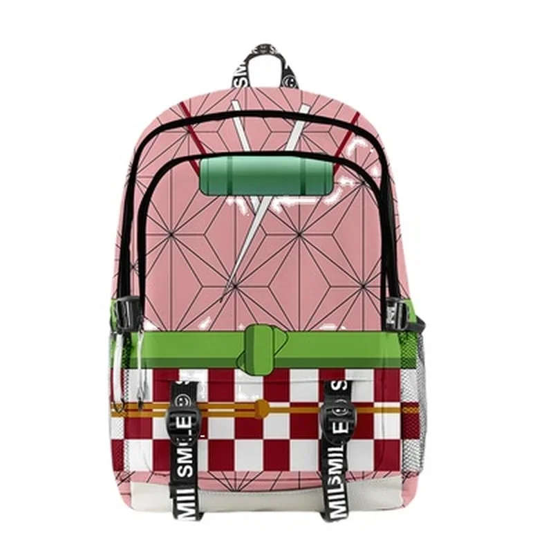 Mochila Kimetsu No Yaiba Kamado Tanjirou Neuzko cosplay disfraz bolsas escolares bolsa de lona niña niño estudiantes mochila Anime