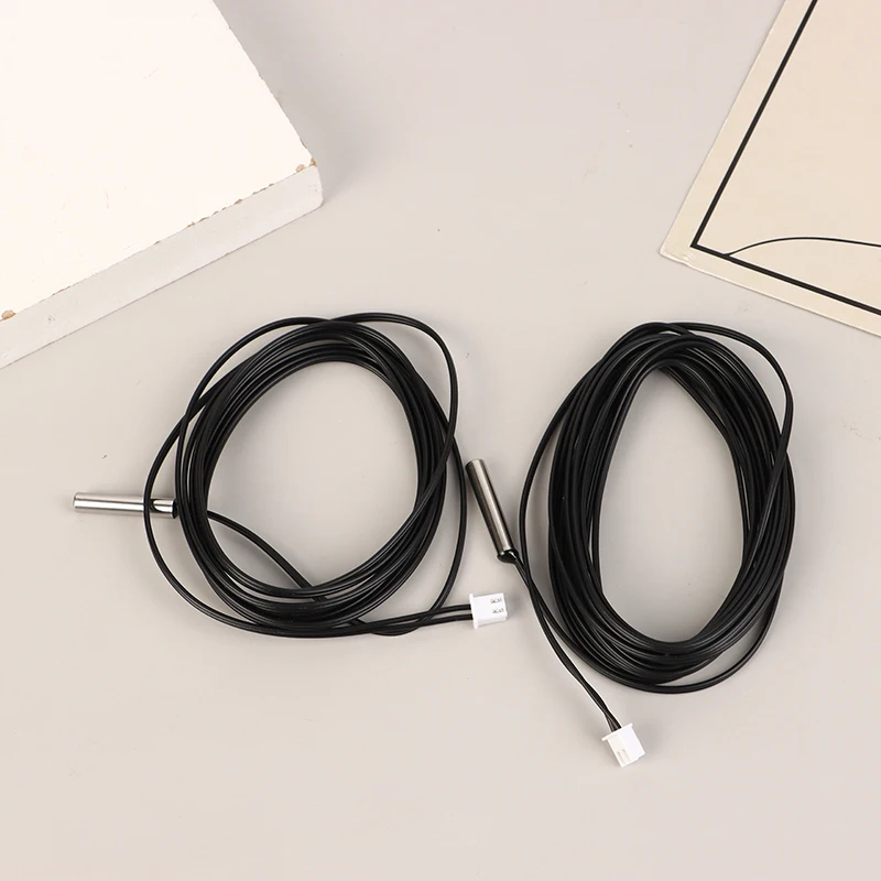 0.5m 1m 2m 3m Temperature Sensor Probe -20 to 105℃Thermometer Cable Copper-plated Silver/size Tool Accessories