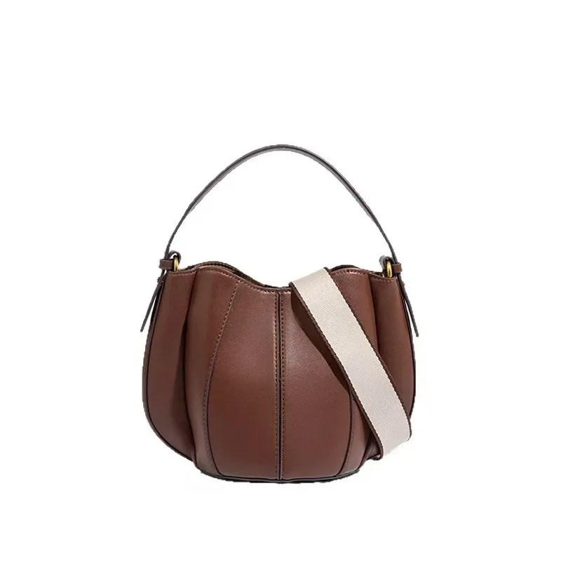 

Fashion Shoulder Bag Women PU Leather Tote Bag Vintage Ball Shape Handbags Purses Designer Basket Bucket Crossbody Bags
