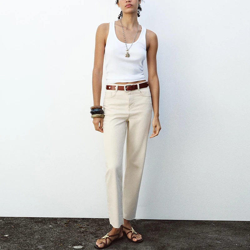 Primavera 2025 Jeans denim casual a vita alta a gamba dritta Faion Multicolor Select Sli da donna Nuovo arrivo Z Brand