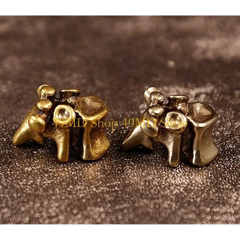 49MD Brass Spine Lanyard Bead Everyday Keychain Hanging Pendant Rope Bead