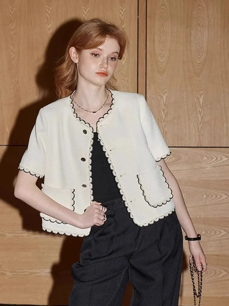 سترة صوفية مفتوحة بزر واحد من Faionable Jaet ort Sve ملابس نسائية صيفية للحماية من الشمس تصميم Blo ملون للتنقل... #5