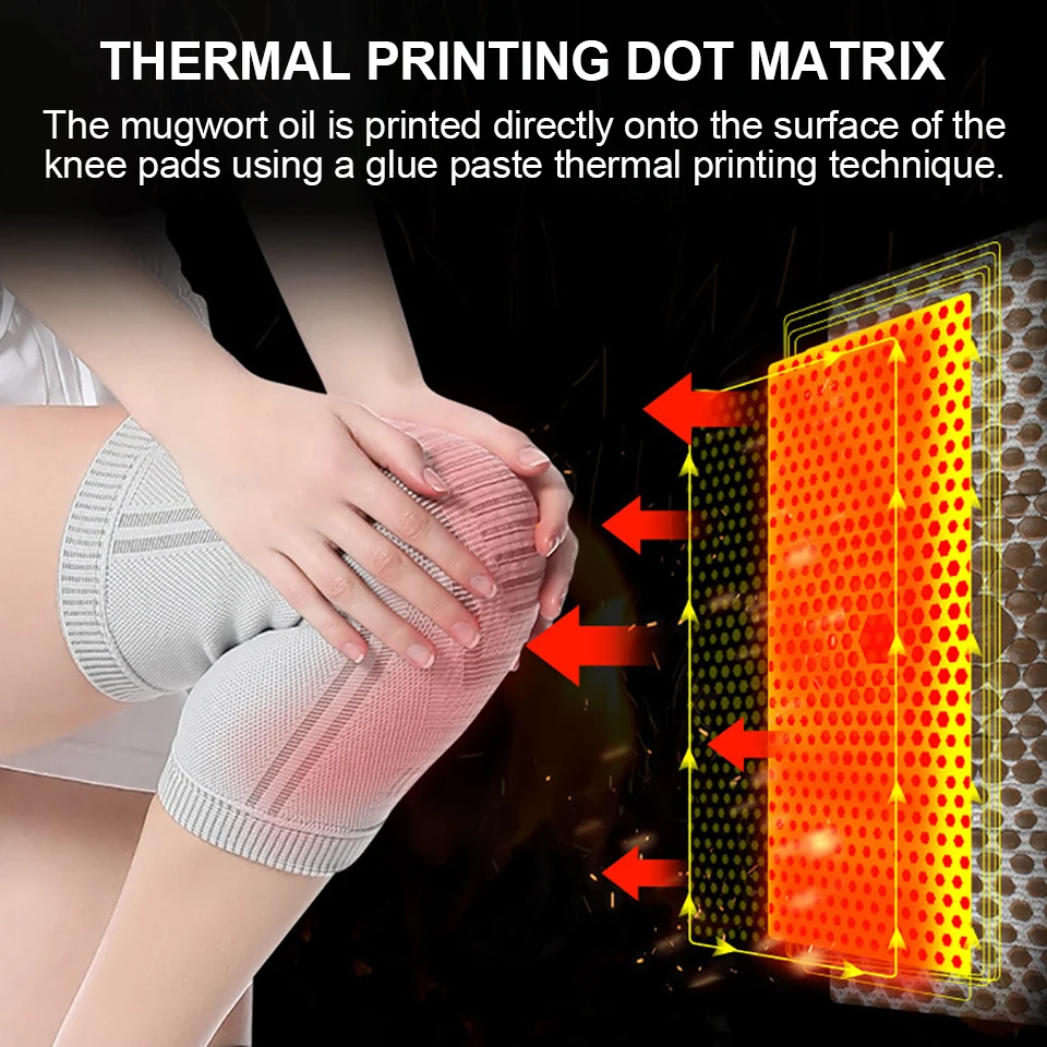 GOBYGO Graphene Self Heating Wormwood Kneepads Knee Brace Injury Recovery Massager Leg Warmer Warm Arthritis Joint Pain Relief