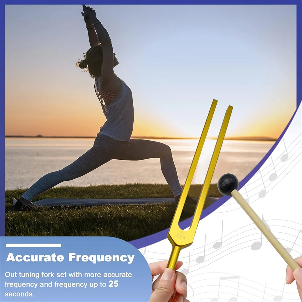 Набор камертонов F 174 Гц, камертон для исцеления чакры, звуковой терапии, сохранения тела, разума и духа в идеальной гармонии