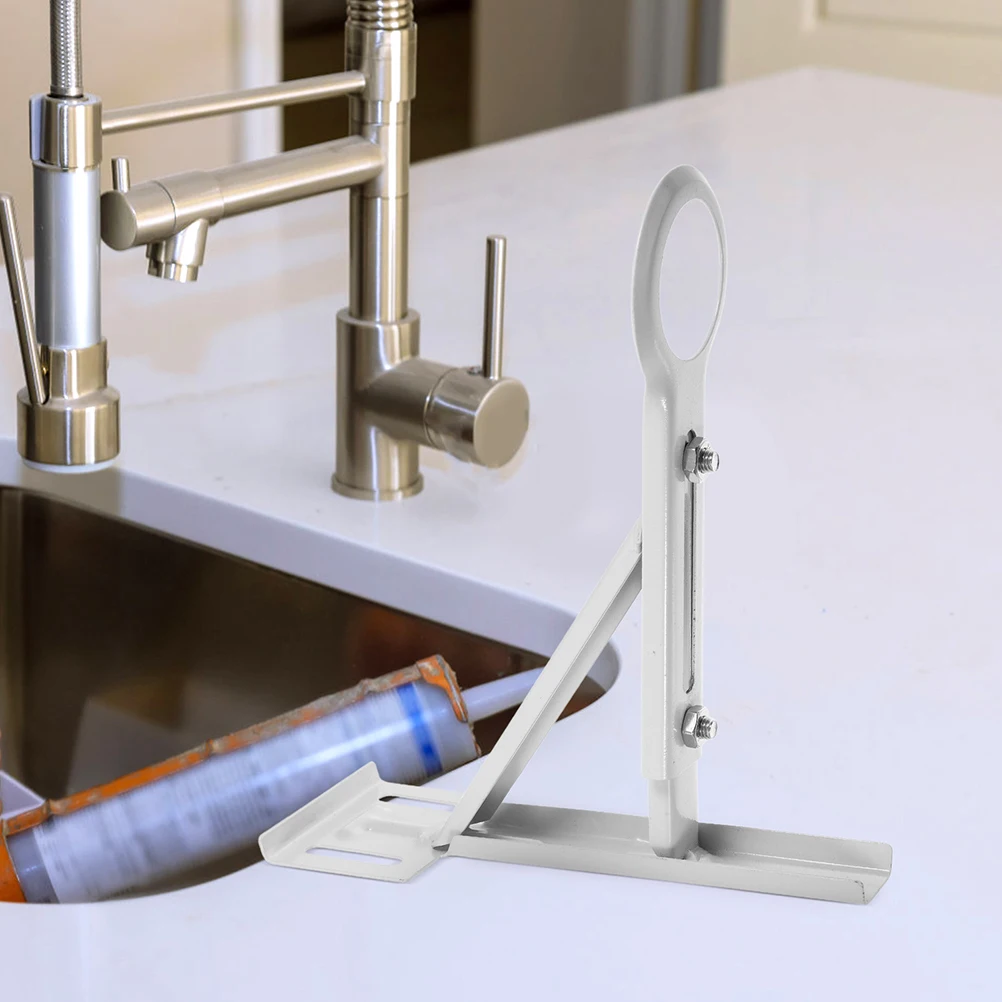 

2 Pcs Stainless Steel Fixed Frame Sink Brackets Retractable Undermount Kitchen Faucet Washbasin Support White Supply Durable