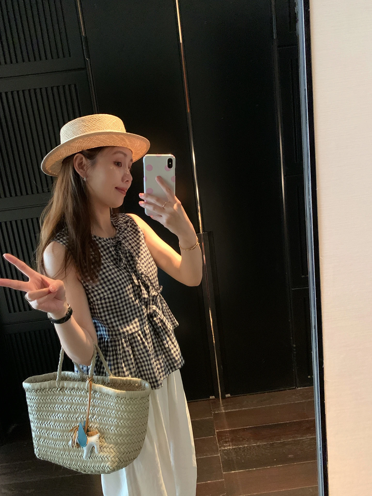 

Landbeige Romantic Knot ort Svel Vest Women's Anti-Aging Plaid irt Sle Casual Cotton Summer Top