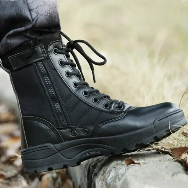 Popular Fashion Men's Boots Winter Outdoor Leather Boots Breathable Combat Boots Plus Size Desert Boots Men's Hiking Shoes