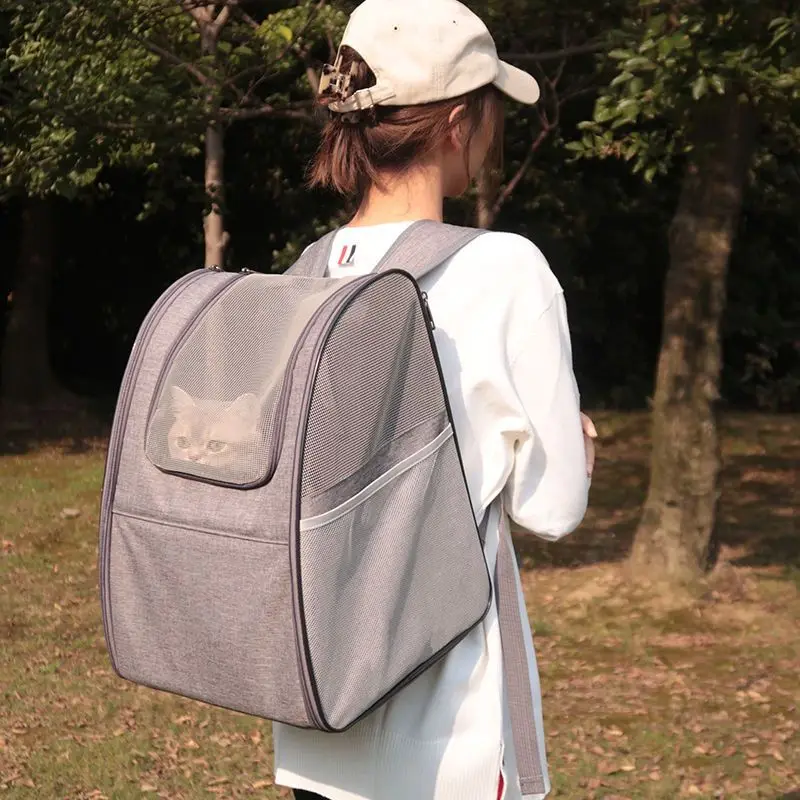 

Pet Backpack Portable Breathable Outdoor Adjustable Strap Expandable Cat & Dog Backpack Large Capacity Cat Carrying Bag