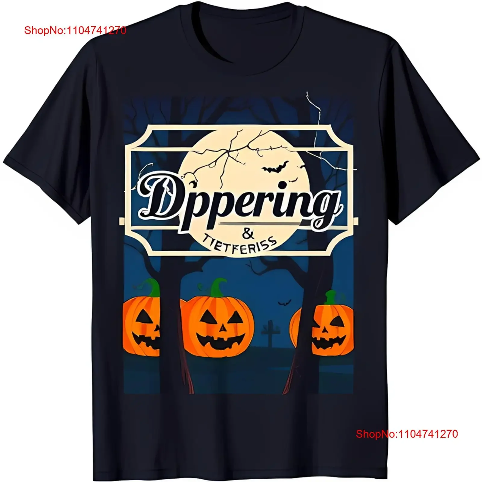 

Whimsical Halloween T Shirt with Spooky Forest o' Lanterns Full Moon vintage Washed designer clothes fashion Slightly