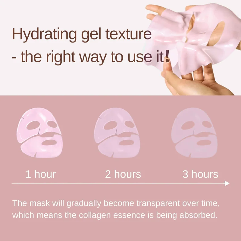 Pink Collagen Jelly Split Mask For Hydrating Firming And Skin Brightening Moisturizing Gel Sheet Mask