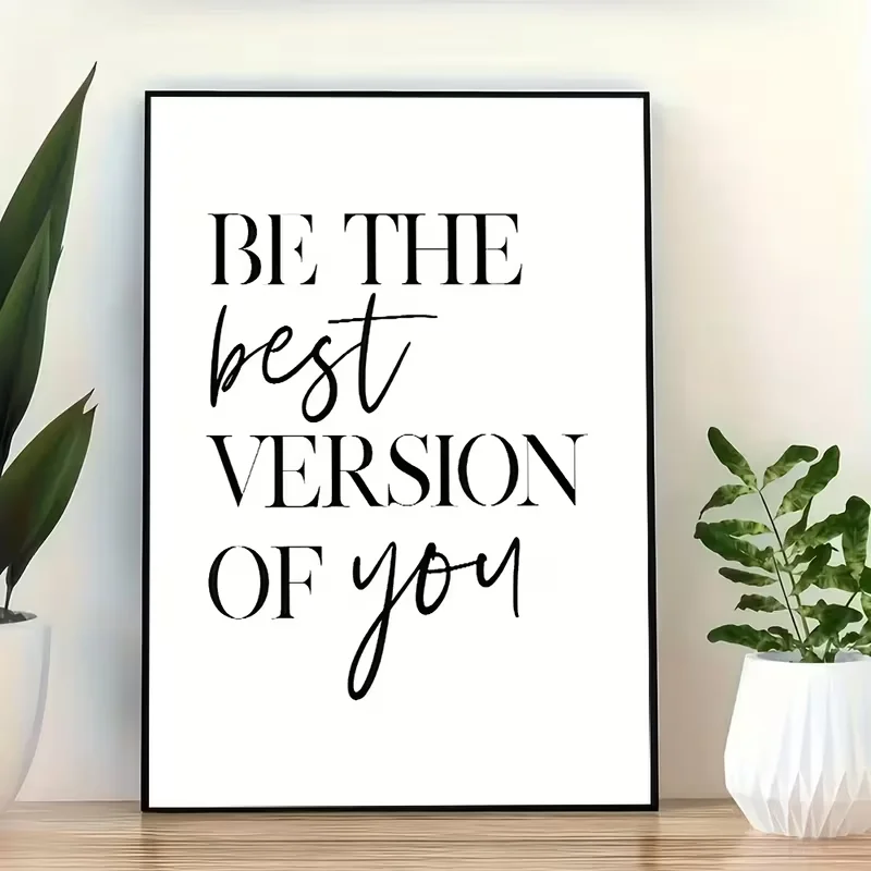 1pc Inspirational English Art Poster | Be The Best Version Of You Canvas Painting, Tells Us To Believe In Themselves And Affirm